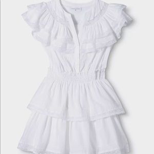 LoveShackFancy x Target Penelope Double Ruffle Dress. White. Size M